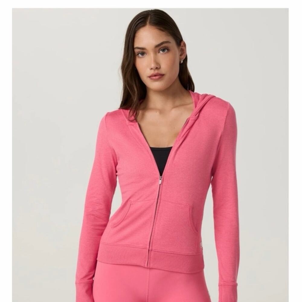 Vuori Halo Mini Full Zip Hoodie- Size XS Long- Pink